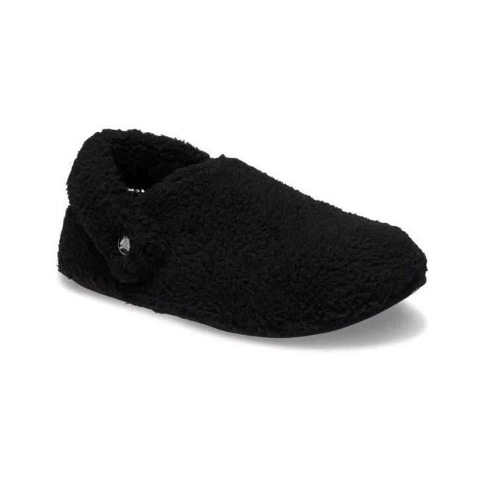 Crocs Classic Cozzzy Slipper K Black Faux Fur Lined Kids Size J3 210856-001
